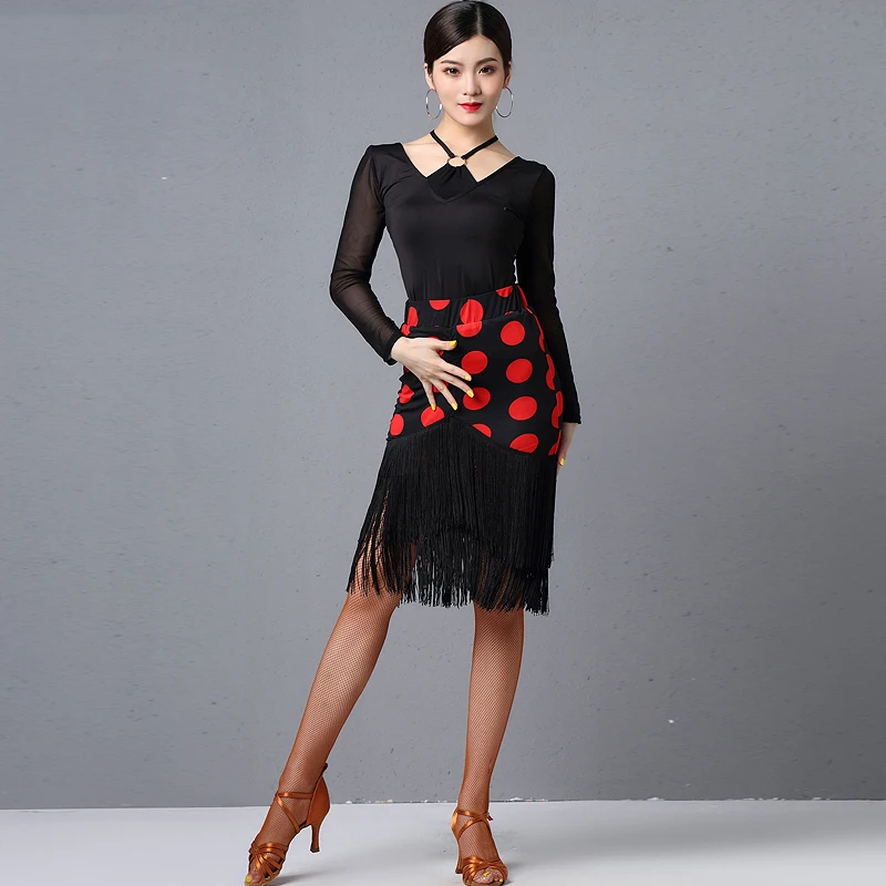 Женские топы для латиноамериканских танцев одежда тренировок с длинным рукавом