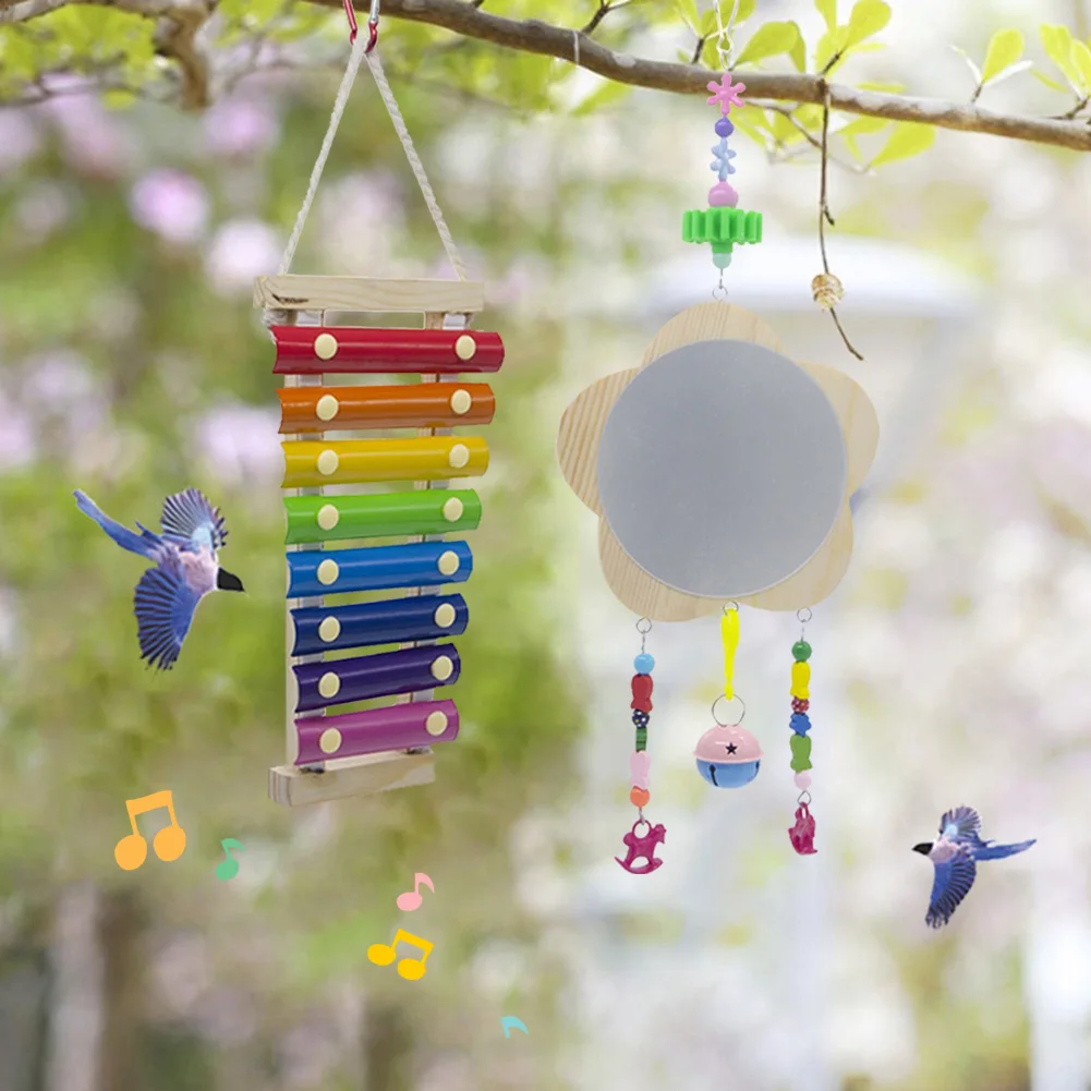 Клетка для птиц игрушки попугаев красочные качели подвесные со звуком цветущей