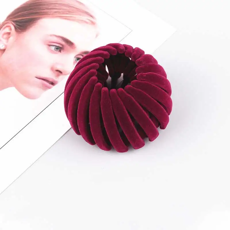 

ncmama The Velvet Nest Hair Ring Hair Clips High Horsetail Artifact Fixed Meatball Head Hair Accessories Fashion New Headwear
