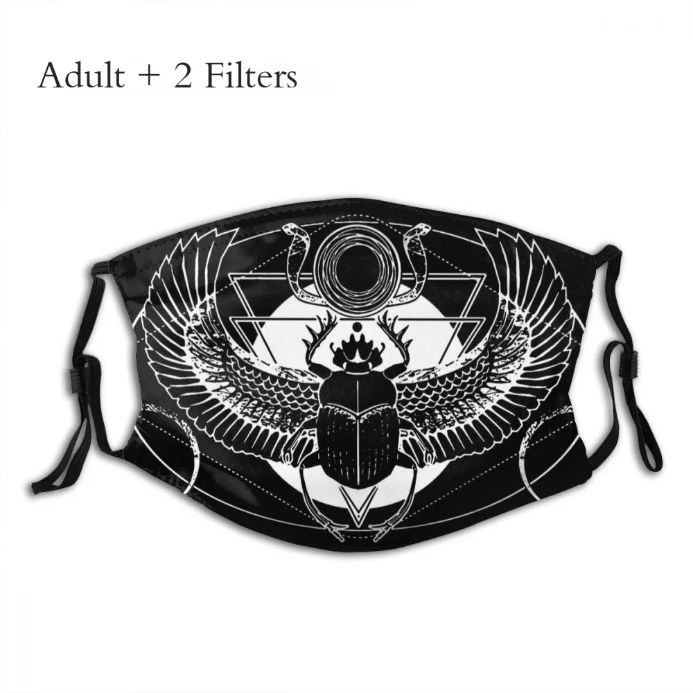 

Winged Scarab And Sun Disc Adulte Mask Goth 1980s Subculture Rock Romance Fabric Dustproof Individuality New Cover With Filters