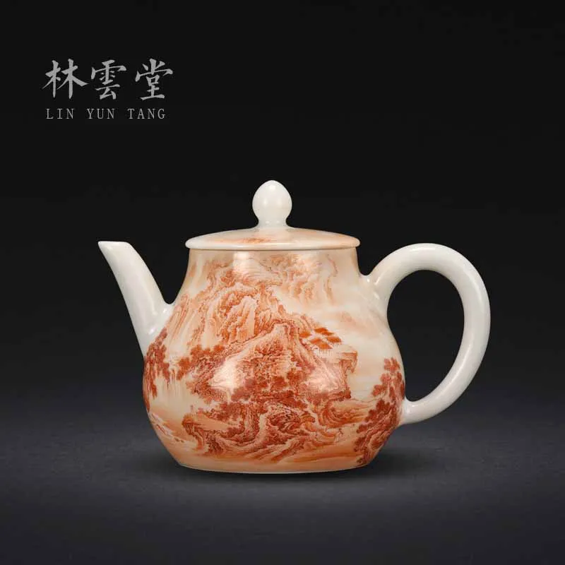 

Lin Yuntang ручная роспись алюм Хуншань пузыри чайник один горшок Цзиндэчжэнь керамический маленький чайник вручную