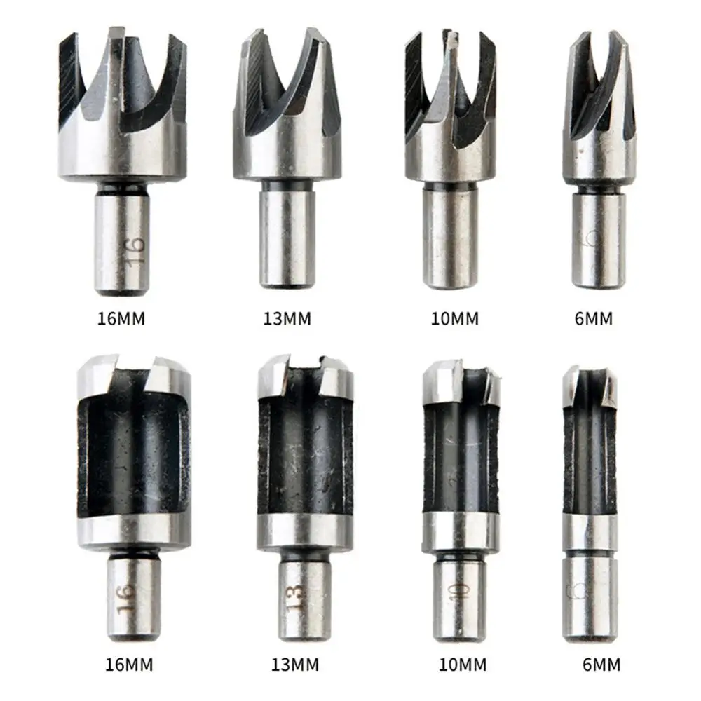 

4pcs Electric Drill Bit 6mm-16mm Woodworking Round Shank Drill Bit Set Wood Work Carpenter Wood Plug Hole Cutter Drill