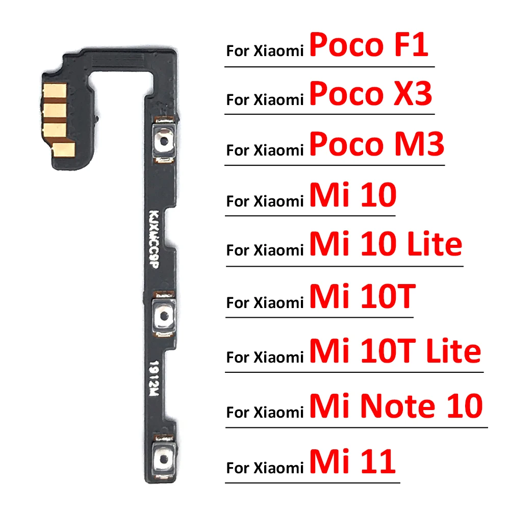 Кнопка включения/выключения звука гибкий кабель для Xiaomi Mi 9T 10 10T 11 Pro Lite / Note Poco X3 M3 F1