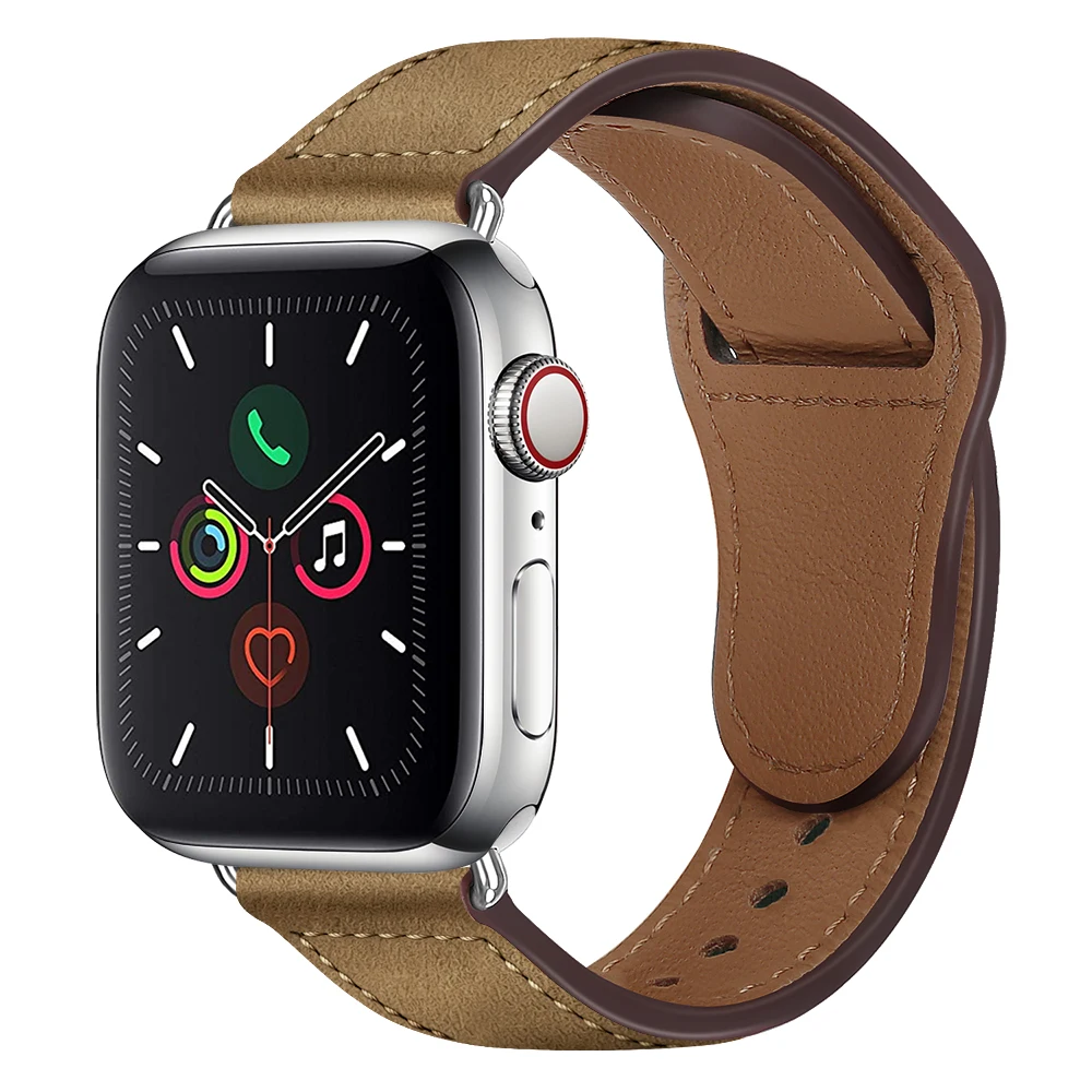 Модные кожаные браслеты для Apple Watch series 5 4 3 2 1 контактный браслет 38 40 мм 42 44 Ремешки