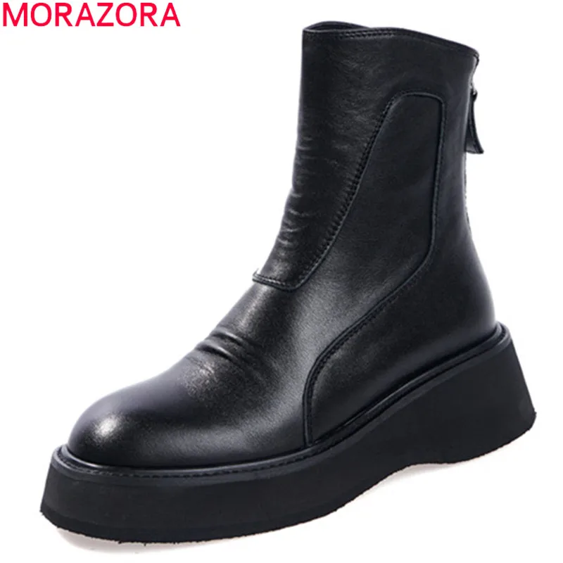 Женские ботильоны из натуральной кожи MORAZORA Черные осенне-зимний сезон 2022 | Обувь