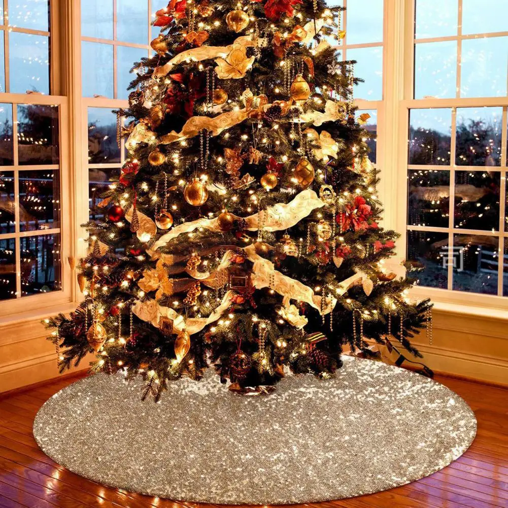 Коврик для елки плотный легкий устойчивый к разрыву коврик 122 см с блестками