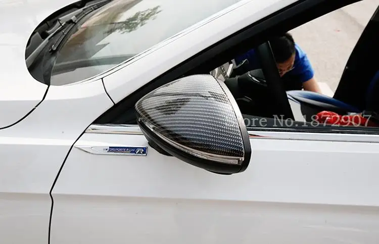 Высокое качество для Alfa Romeo Giulia карбоновое волокно зеркало заднего вида крышки зеркала черный отделка-UP Автомобиль Стайлинг
