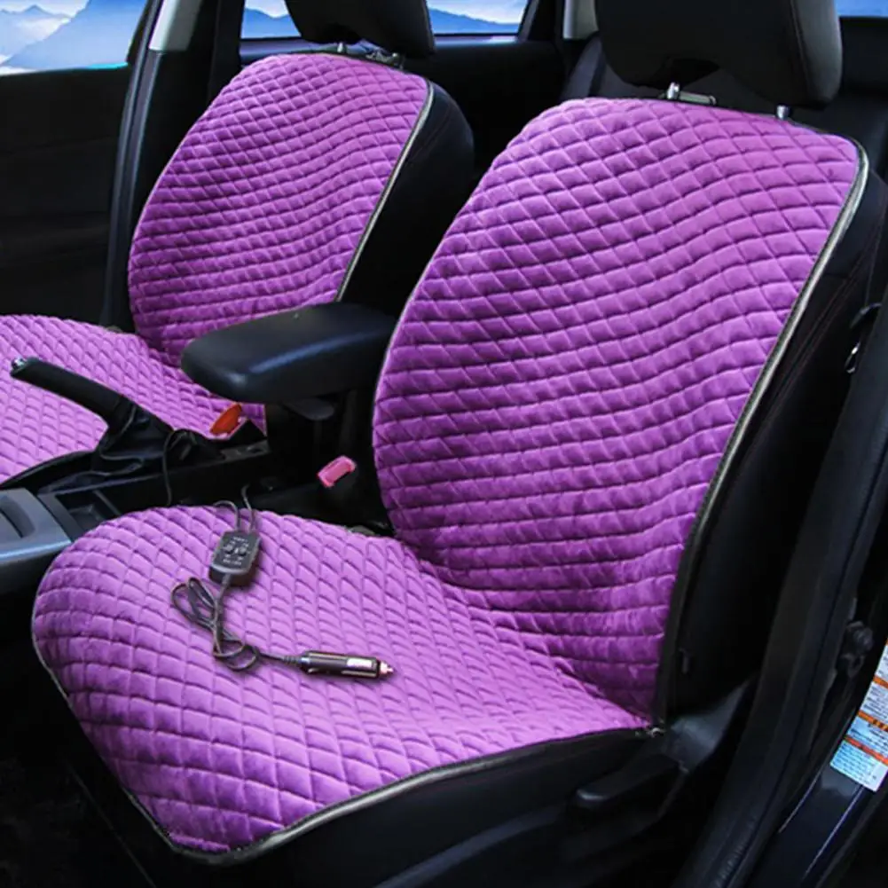 

Car Seat Cushion 12V Winter Carbon Fiber Far Infrared Warm Electric Heating Pad Purple