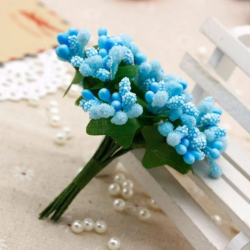 12 шт Мини Искусственные Пип ягоды стволовых бутон фрукт из пенопласта тычинки