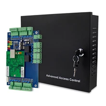 TCP/IP Access Control Panel Board with DC12V 5A Metal Power Supply Converter Box for 1/2/4 Door Office Entry System