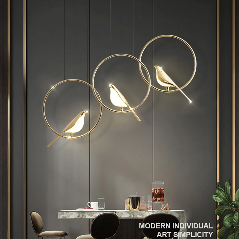 

JMZM Modern Simple Bird Chandelier Creative Magpie Pendant Light Restaurant Bar Living Room Nordic Bedroom Hotel Chandelier New