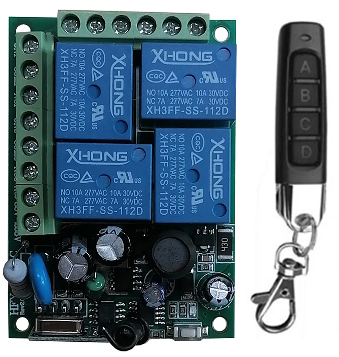 Universal Wireless Remote Control AC110V 220V 4CH Relay Radio Receiver Module controller RF Switch for Gate Garage opener | Электроника