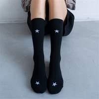 autumn winter women socks long fashion solid star letter cotton sock for ladies 1 pair new arrival top sell personality socks
