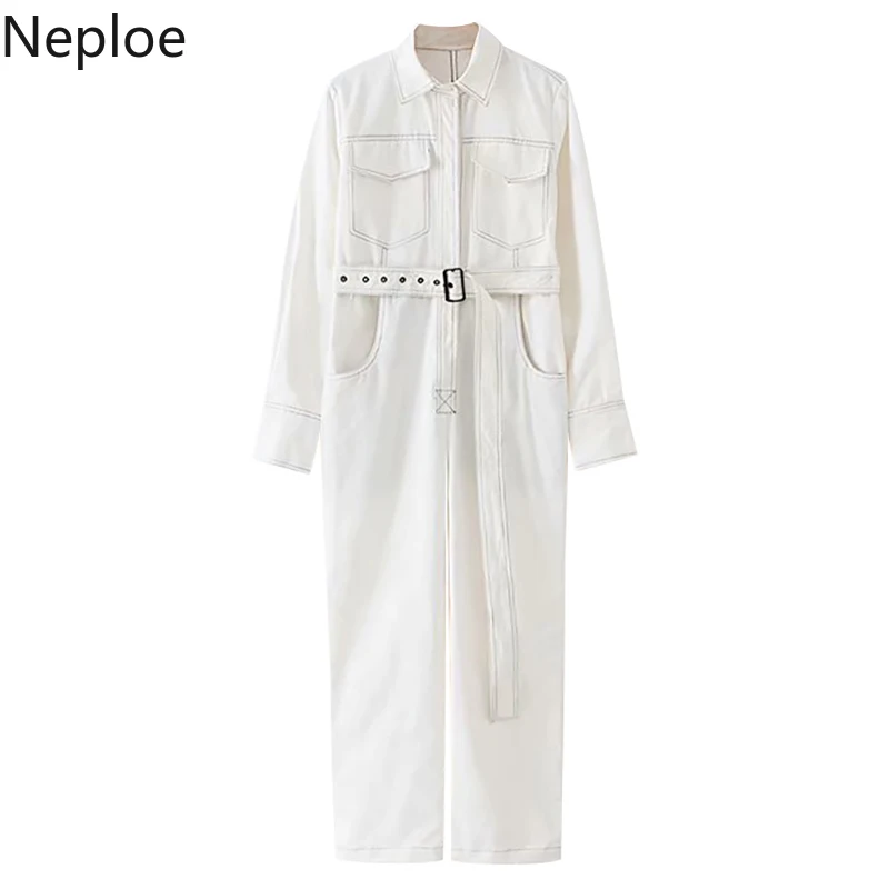 Женские Свободные Комбинезоны на пуговицах Neploe корейские комбинезоны с длинным