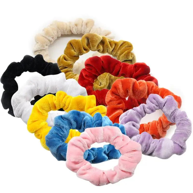

Women's Hair Circle Fashion Pure Color Simple Versatile Large Intestine Scrunchie Children Girl New Headwear 10/20/30/40pcs