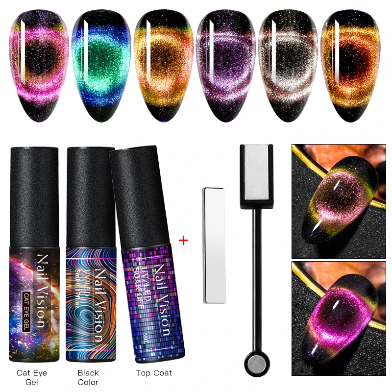 Nail Vision 9D Galaxy Cat Eye гель-Хамелеон Гель для ногтей длительный Galaxy Star эффект кошачьих глаз замачивается УФ/светодиодный