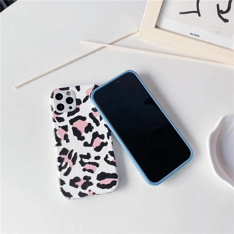 

Fashion Lambskin Leopard Couple Soft Case For Iphone 11 12 Pro Max Mini 7 8 Plus Xr X Xs Max Se 2 Pu Leather Phone Cover Fundas