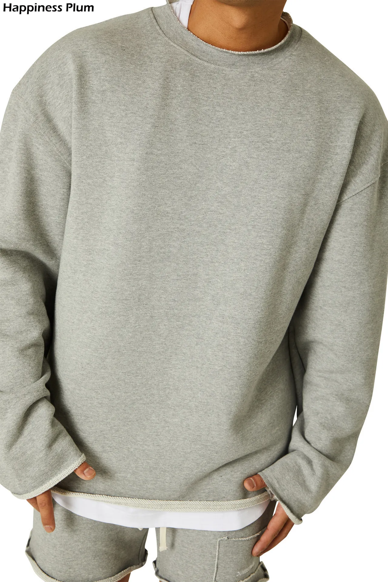 

Men Hoodie O-neck Hip Hop Frayed Sweatshirt Oversize Streetwear Harajuku 2020 Autumn New Cotton Fashion Kanye Man Hoodies