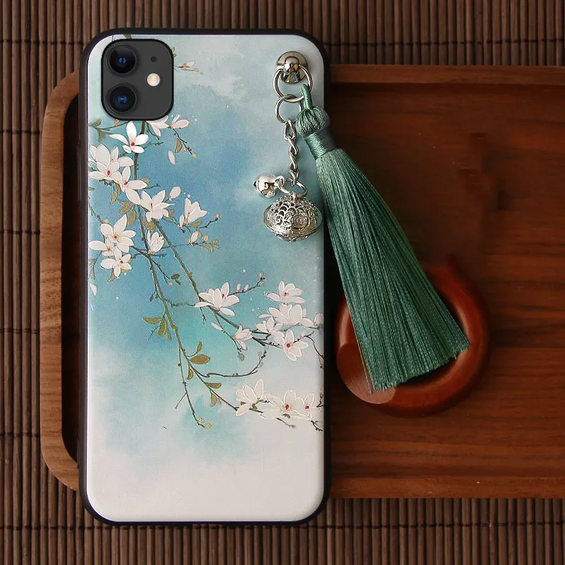 Pattern F 3D рельефный чехол для iPhone 11 Pro Max XS XR X 10S 7 8 6 6S Plus чехол тиснение колокольчик-кисточка противоударный мягкий чехол для Apple XS Shell - Цвет: Pattern F
