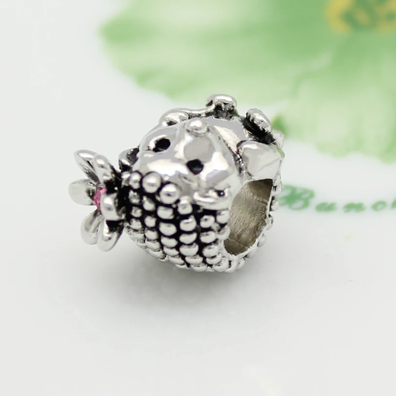 Бесплатная доставка браслет Pandora с подвеской в виде цветка ежика розового цвета