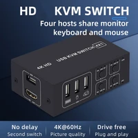 4k usb kvm switch box 4 ports 4k hdmi compatible usb kvm switch support pc printer wireless keyboard mouse
