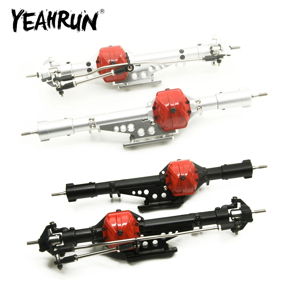 

YEAHRUN RC Car Aluminum Alloy Front and Rear Axle Black Sliver for Axial Wraith 90018 90020 1/10 RC Crawler Car Upgrade Parts