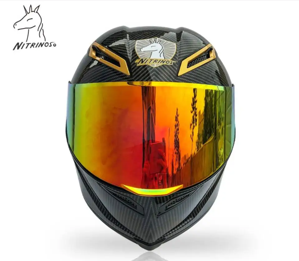 Мотоциклетный шлем на все лицо для езды мотоцикле и велосипеде из черного