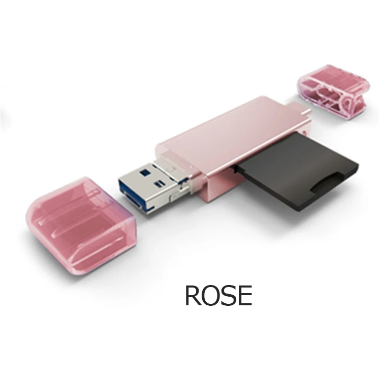 Type-c USB Rose UTHAI C06 кардридер USB 3,0 SD/Micro SD TF OTG Смарт-карта памяти адаптер для ноутбука USB 3,0 type C/Lightning кардридер - Цвет: Type-c USB Rose