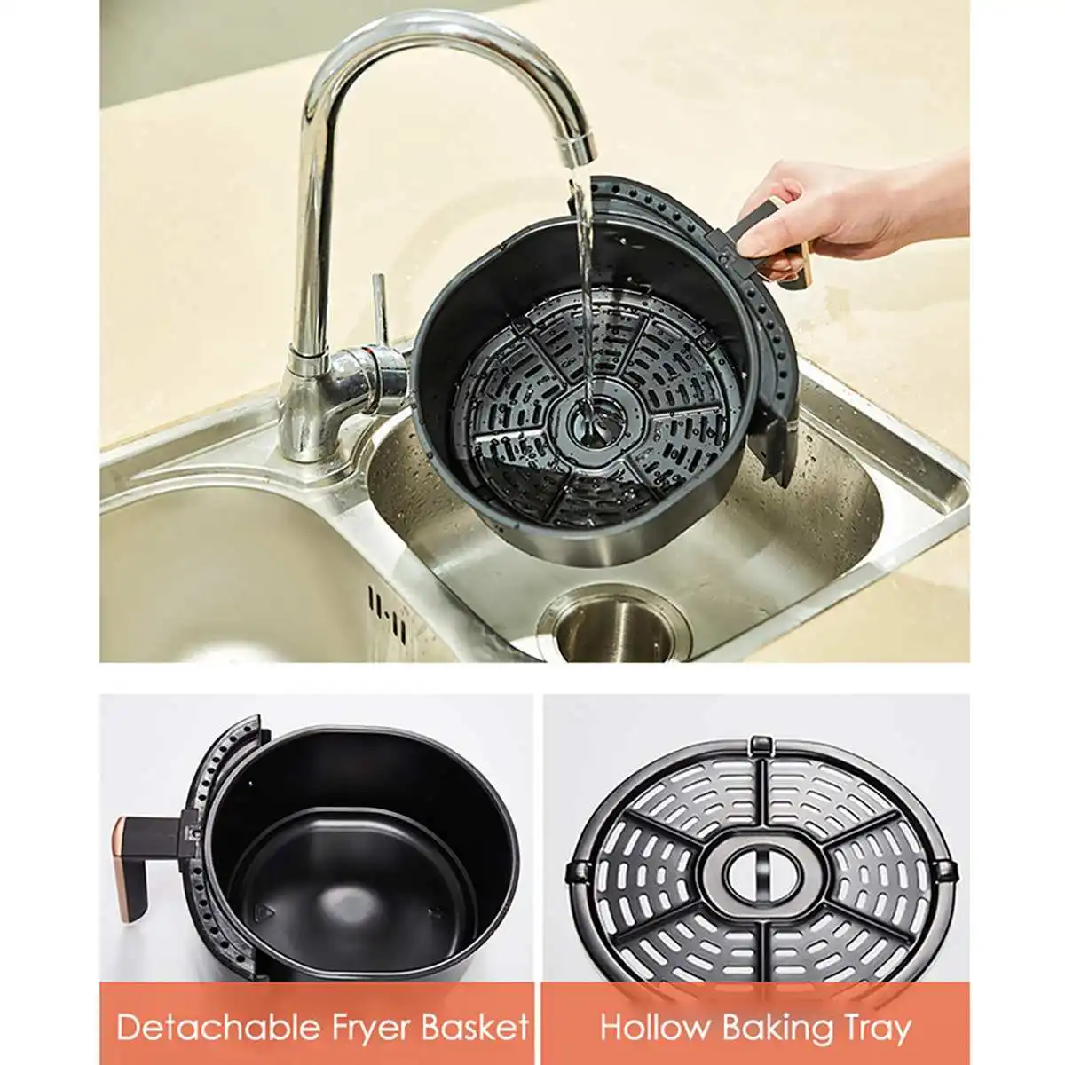 

1000W Multifunction Air Fryer Chicken Oil free Healthy Food Fryer Pizza Cooker Kitchen Cooking Tools Electric Deep Air Fryer