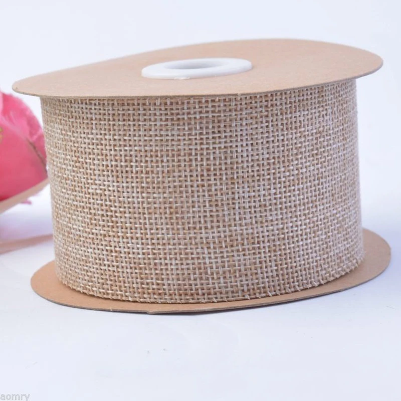 Burlap Color 10 метров/рулон ручной работы DIY ленты Рождественские украшения ткань из конопли цветной Плетеный Лен рулоны одежды Свадебные аксессуары - Цвет: Burlap Color