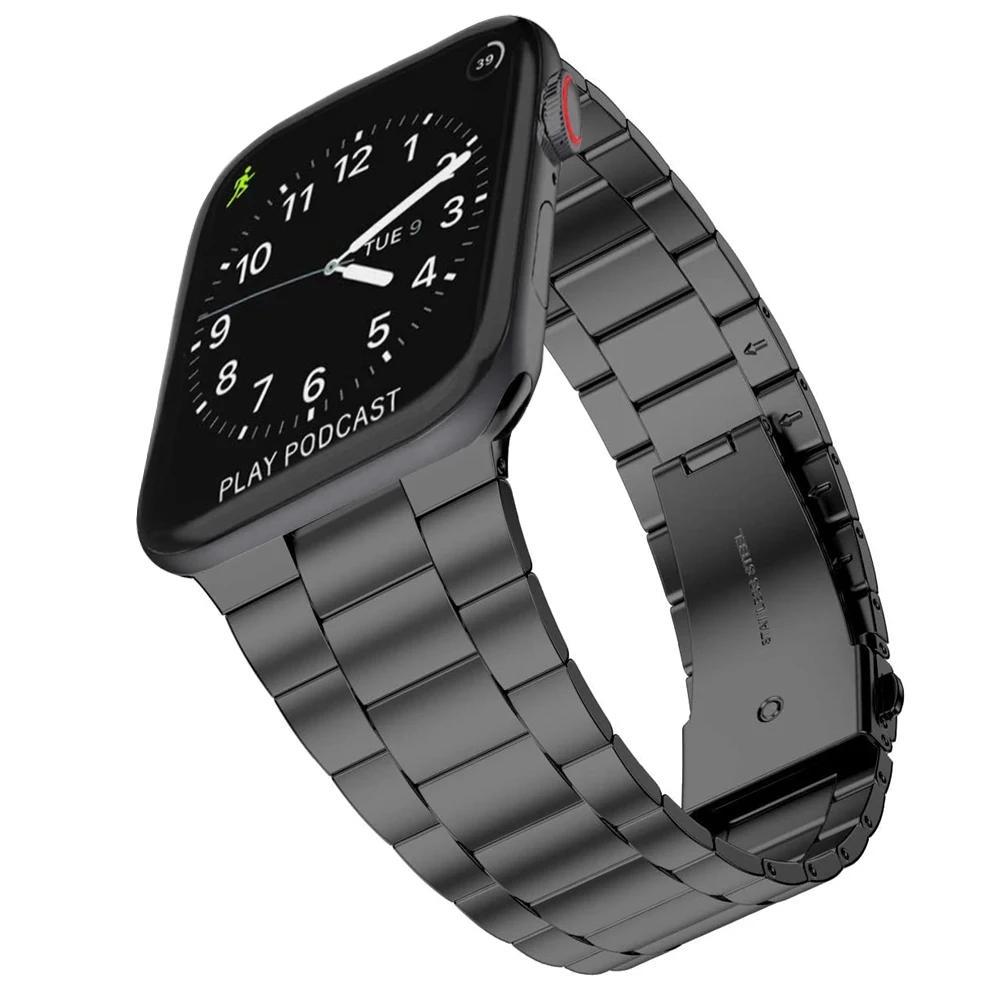 

For Apple Watch 5 Band 44mm 42mm Upgraded Version Solid Stainless Steel Bands Business iWatch Strap for Apple Watch 4 40mm 38mm
