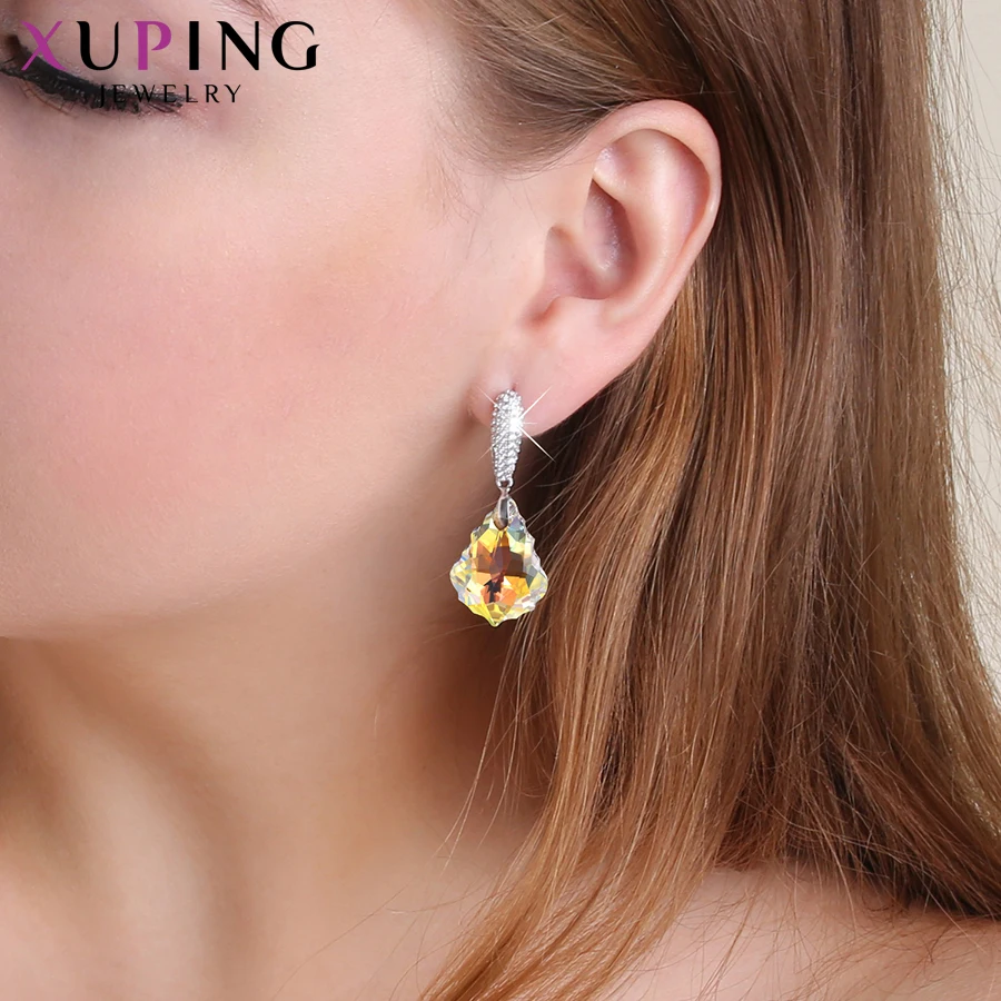 Xuping висячие серьги с кристаллами от Swarovski Модная медная бижутерия для девочек и женщин подарок на день Святого Валентина M62-20492