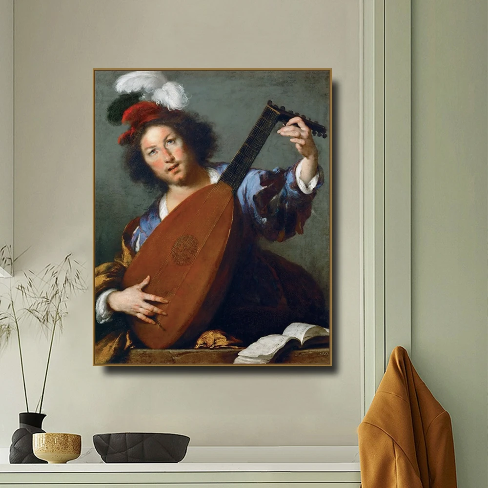 Lute-плеер от Bernardo холст живопись каллиграфия Холст плакат Печатный Декор картина