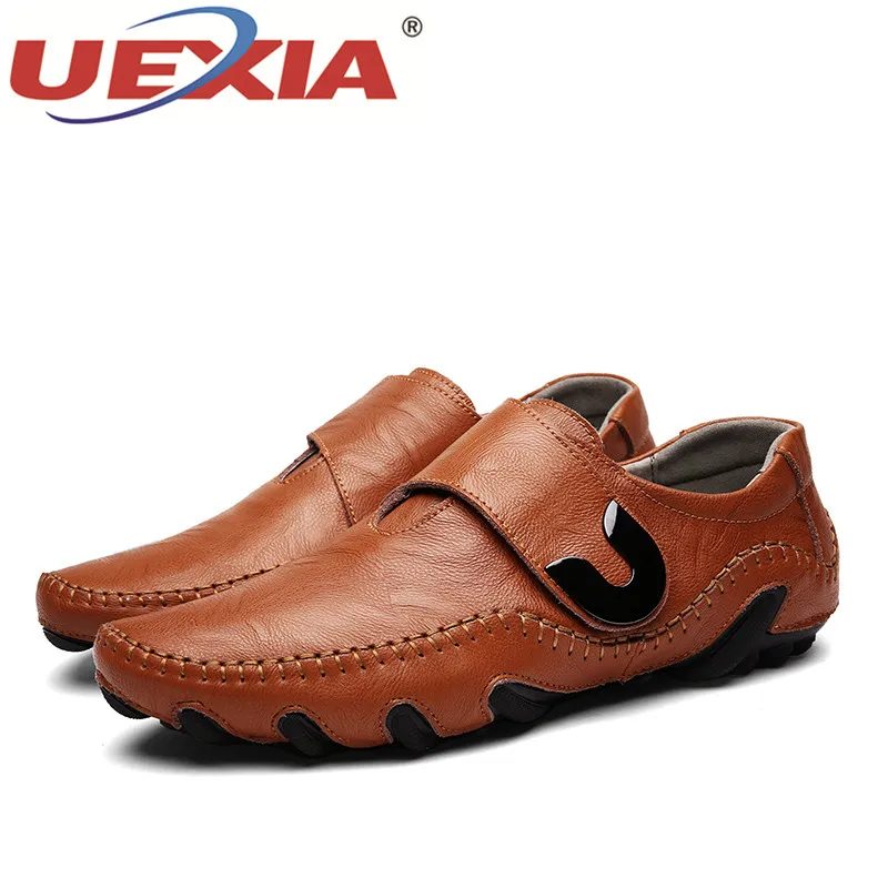 UEXIA Outdoor Sneakers Octopus Soles Flats Men's Shoes Men Driving Handmade Leather Casual Fashion Designer Moccasins | Обувь