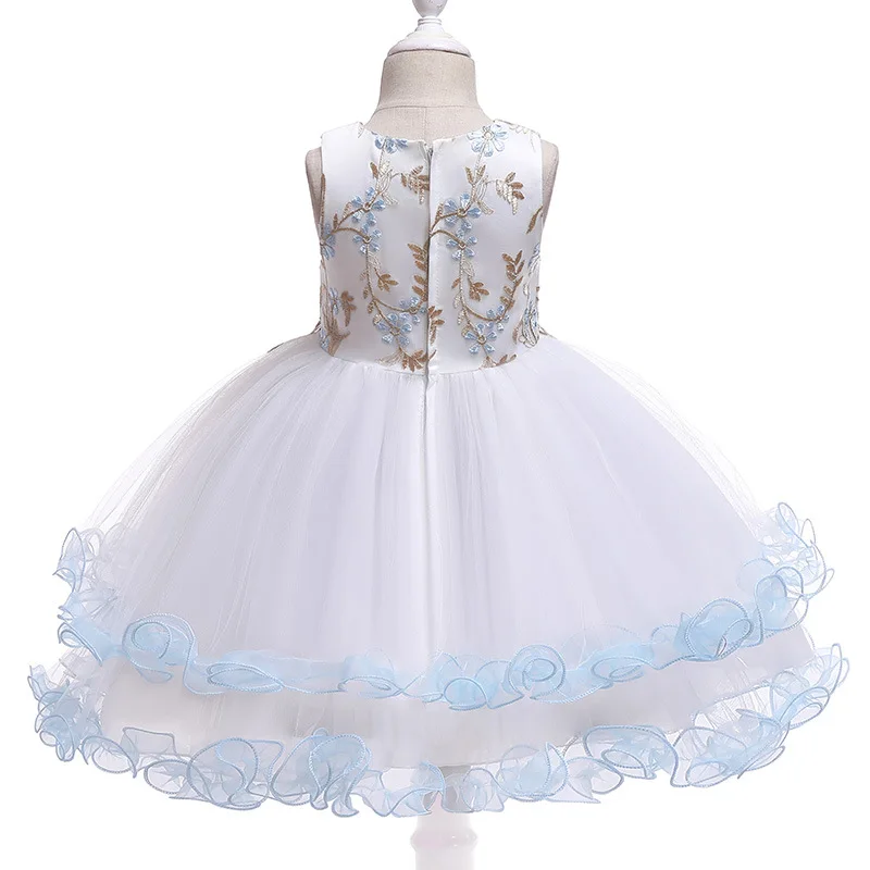 Платье для девочек принцессы vestido Детское платье Свадебное Одежда Цвет белый menina