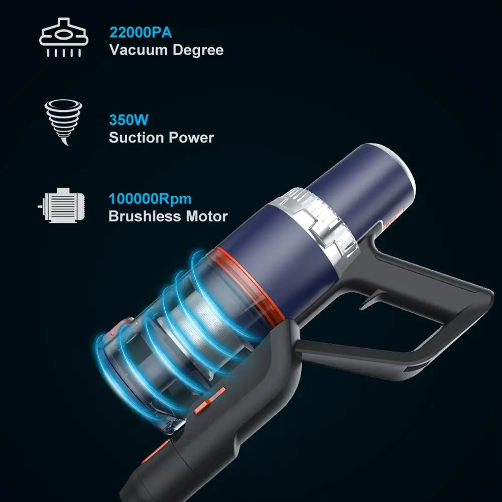 

Jashen S18X Handheld Cordless Vacuum Cleaner 350W 22000Pa Strong Suction 2500 mAh Removable Battery 45 Minutes Running Time