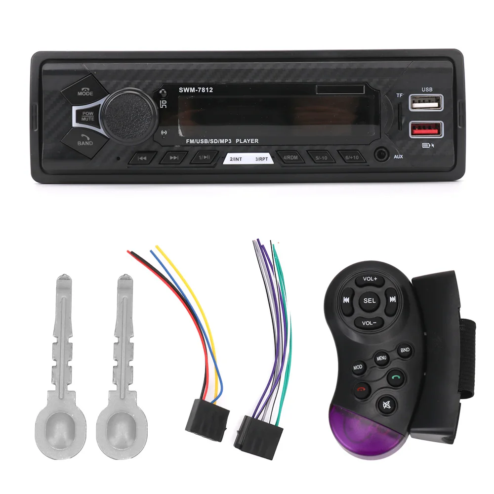 head unit handsfree 1 din auto stereo bluetooth aux function auto parts swm 78117812 car radio multimedia with voice control free global shipping