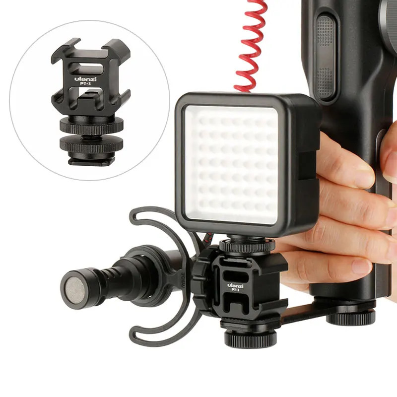 Тройной Горячий башмак Vlog видео микрофон 112 светодиодный светильник 49 LED для