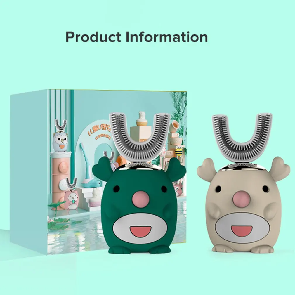 Умная Автоматическая звуковая U-образная Электронная зубная щетка 360 градусов USB