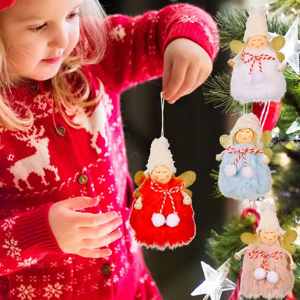 

Cute Home Decor Party Supplies Gift Christmas Tree Ornament DIY Angel Pendant Plush Doll Angel Plush Doll