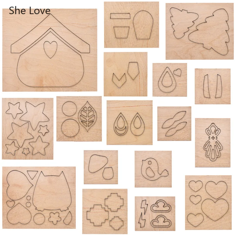 Металлические серьги She Love Star Cloud Heart кожаные режущие штампы Diy деревянные резец