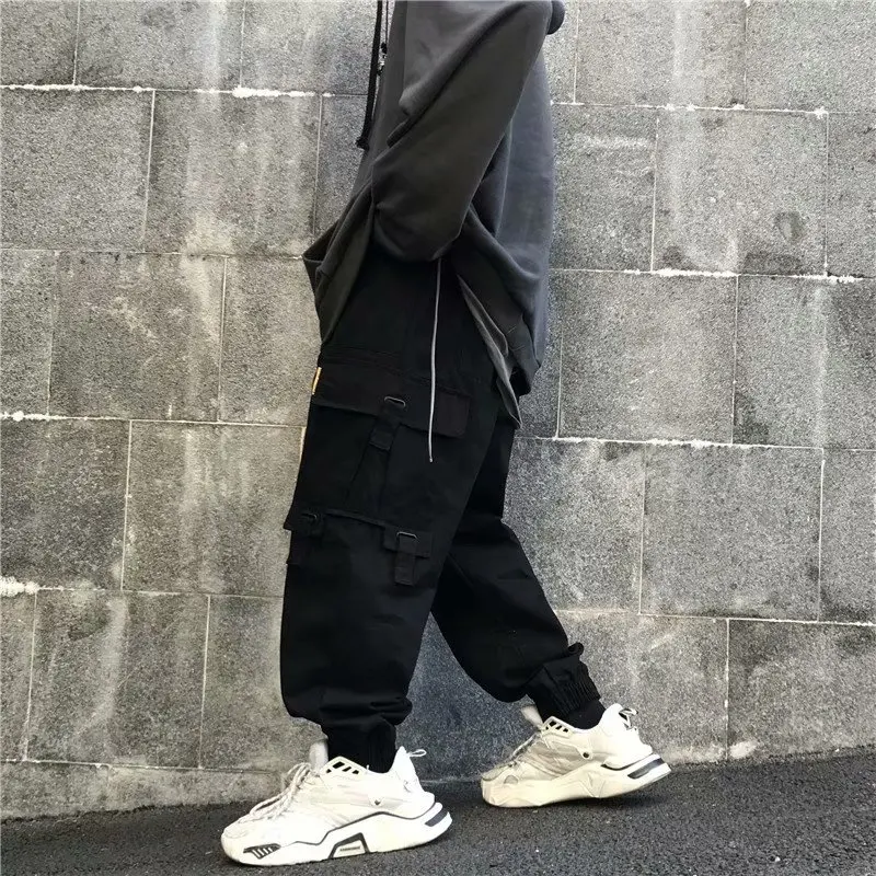 

Fashion Casual Mens Cross-Pants Loose Streetwear Jogger Trousers Men Hip Hop Harajuku Sweatpants Trousers Big Pocket Cargo Pants