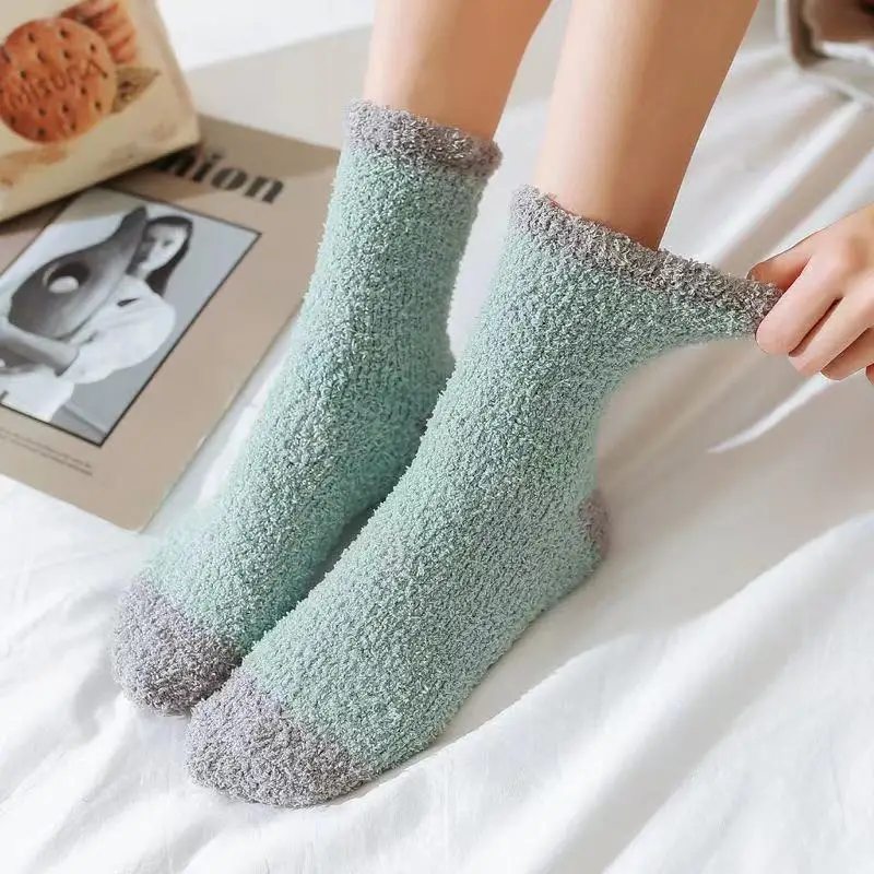 

Winter Women Fuzzy Warm Socks Thicken Thermal Cotton Fluffy Home Hosiery Calcetines House Floor Sleeping Meias Mujer Sock