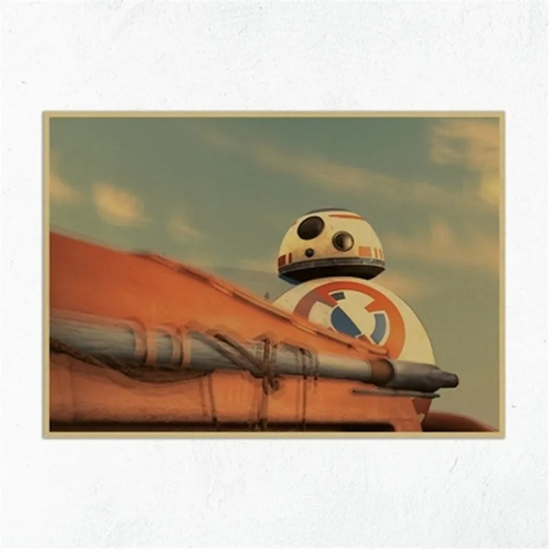 Винтажный фильм Звездные войны Сокол Миллениум робот R2-D2 звезда Плакат с эсминцем кафе бар Домашний Декор Ретро Крафт настенная бумажная наклейка