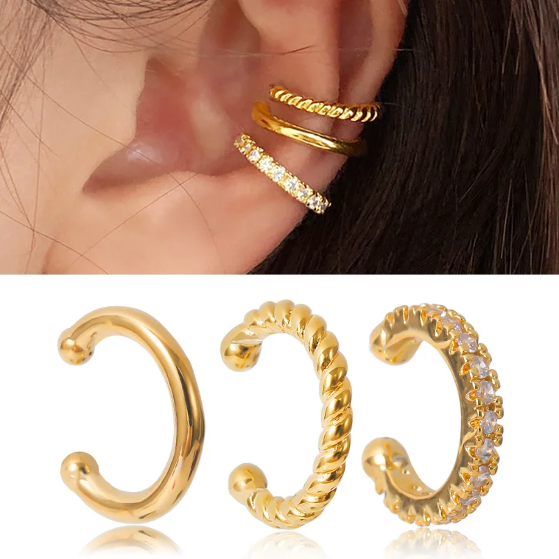 

Fashion Ladies Jewelry 2022 Cartilage Earrin Girls For Women Party Non Pierced Ear Clips Geometric Earrings 1 PC