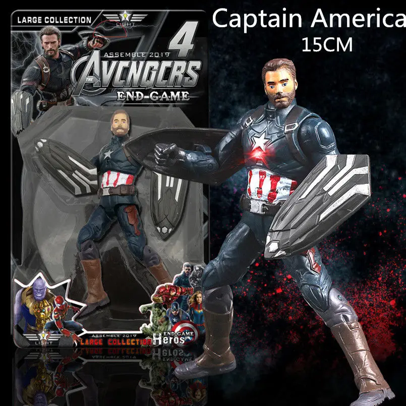 with box Новая Обновленная многошарнирная фигурка супергероев Marvel, Мстители, Капитан Америка, Тор, Железный человек, Человек-паук, Халк, танос, фигурки, игрушки для детей - Цвет: with box