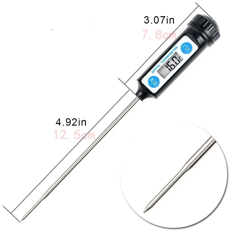

Food Thermometer Waterproof Thermometer Barbecue Baking Milk Temperature Probe Oil Temperature Water Non-Toxic