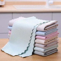 1pcs non marking fish scale wipes kitchen table cleaning towel absorbent non linting wipe glass bowl table mirror kitchen supply
