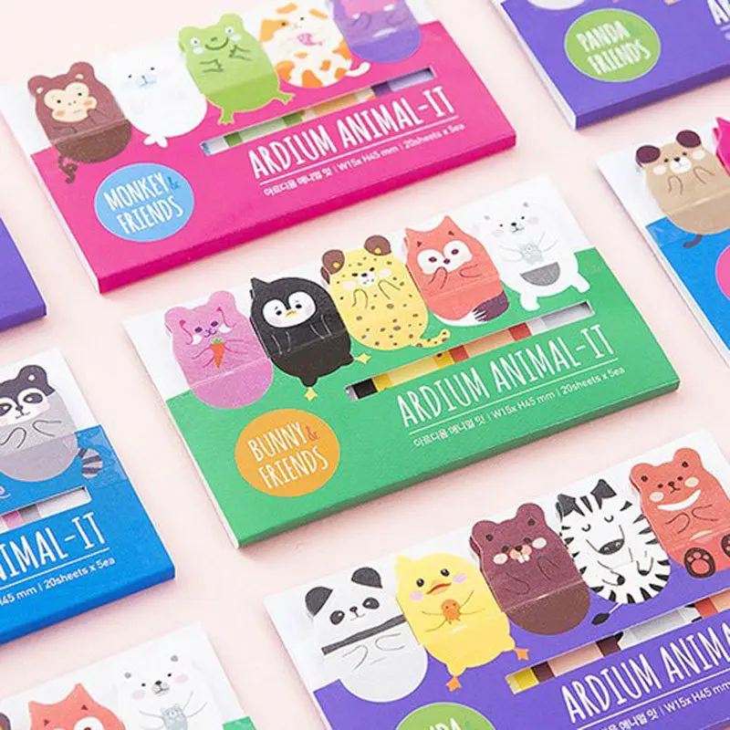 

4PCS/SET Kawaii Cute animal Memo Pad/Bookmark Sticker/Sticky Notes Index Tab Marker Label Paper Stationery Free shipping