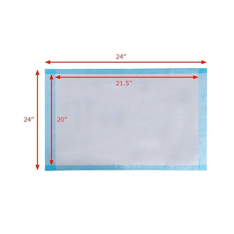 200 шт. 24 &quotX 24&quot Pet Pee Piddle Pad мягкий нетканый материал бибулочный бумажный коврик